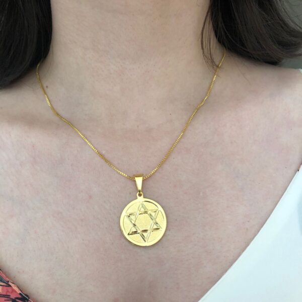 Pingente Estrela de Davi Folheado em Ouro 18K - Image 3