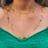 Colar Longo com Bolinha e Flor Folheado em Ouro 18k - Image 2