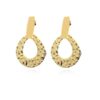 Brinco Circulo Trabalhado Folheado Eme Ouro 18k