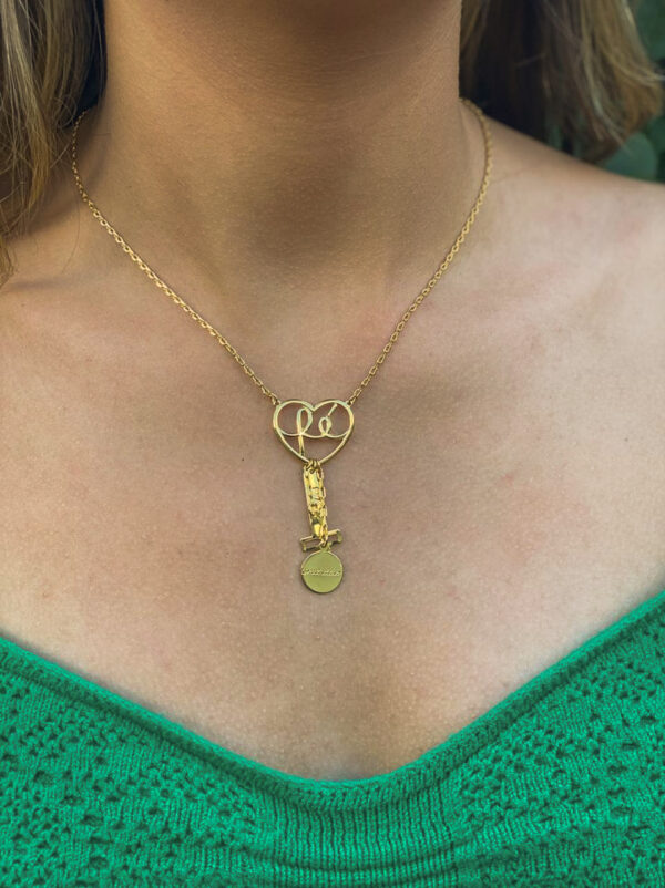 Colar com Pingente de Fé Folheado em Ouro 18k - Image 2