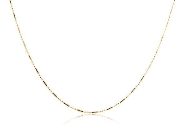 Colar com Corrente de Bolinha e Palito Folheado em Ouro 18k