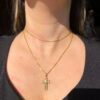 Colar com Pingente de Cruz e Face de Jesus Folheado em Ouro 18k - Image 2