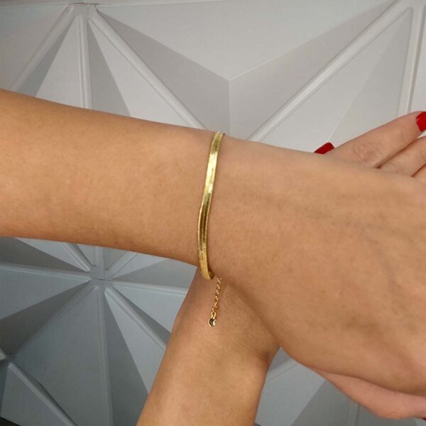 Pulseira Fita Folheado Em Ouro 18k - Image 2