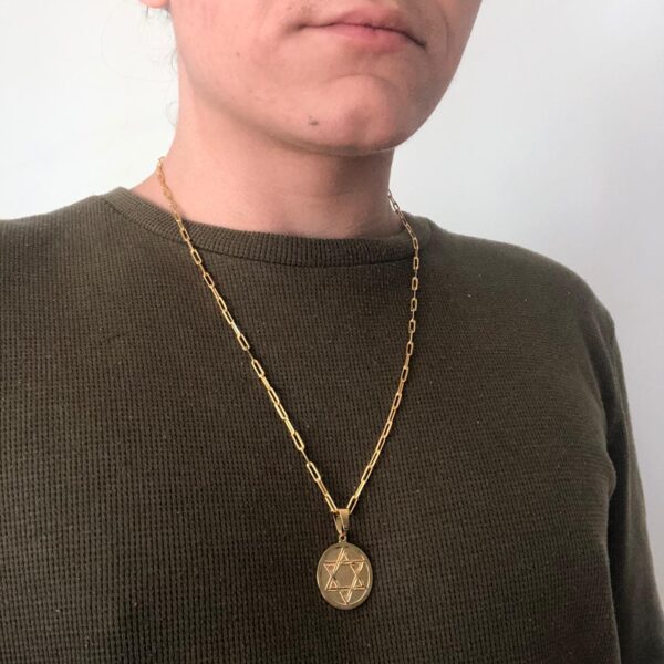 Pingente Estrela de Davi Folheado em Ouro 18K - Image 4