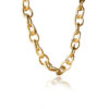 Pulseira Com Elo Oval Médio Folheados Em Ouro 18k
