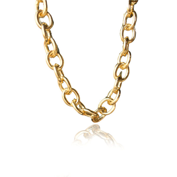 Pulseira Com Elo Oval Médio Folheados Em Ouro 18k