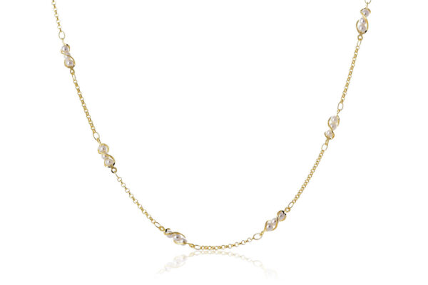 Colar com Corrente de Mini Pérolas Folheado em Ouro 18k