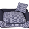 Cama Pet Cachorro Ou Gato Chevron Azul Tam: G