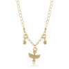 Tornozeleira com Pingente de Espirito Santo Folheado em Ouro 18k