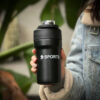Garrafa Térmica Copo Inox 500ml Canudo Alça Cor: Preto - Image 3