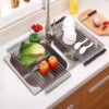 Escorredor de Pia Dobrável Portatil Aço Inox - Tamanho:47x35 - Image 4