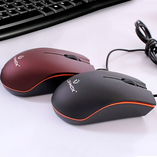 Mouse Óptico Básico Com Fio Usb Lehmox LEY-1512 Cor:Vermelho - Image 2