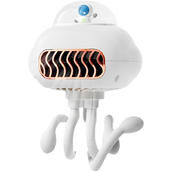 Mini Ventilador Elétrico Portátil Flexível Polvo Cor:Branco - Image 2