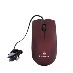 Mouse Óptico Básico Com Fio Usb Lehmox LEY-1512 Cor:Vermelho