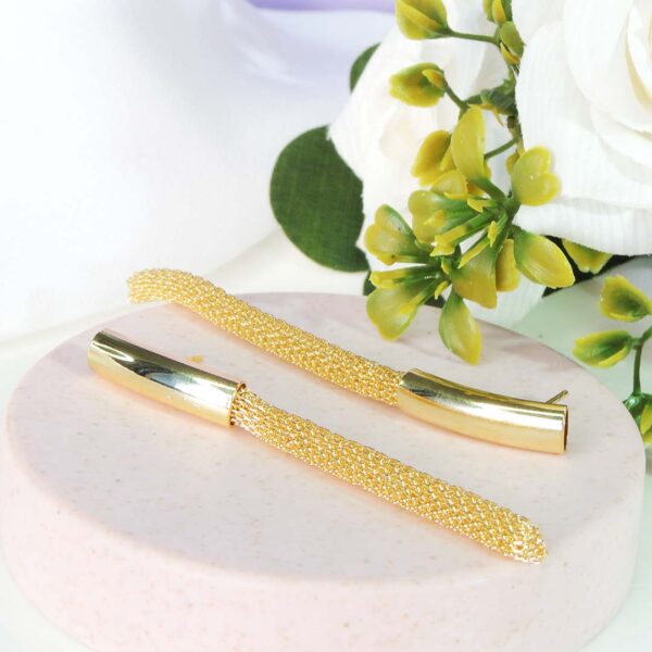 Brinco Fio Grosso Trabalhado Folheado A Ouro 18k - Image 3