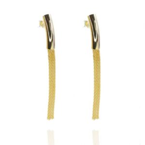 Brinco Fio Grosso Trabalhado Folheado A Ouro 18k