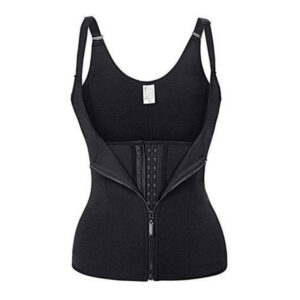 Cinta Modeladora Dupla Compressão Redutor Ziper Cor:Preto Tamanho:XXXL