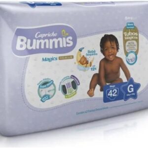 Fralda Descartável Infantil, CAPRICHO BUMMIS, Branco, Grande, Pacote de 42