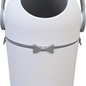 Lixeira Anti-Odor para Fraldas – 10 Litros, Tampa Vedada, Design Compacto Branco e Cinza, Ideal para Quarto do Bebê, Banheiro e Descarte Higiênico