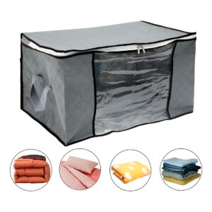 Saco Organizador Bolsa Roupas Cobertas Multifuncional Cinza