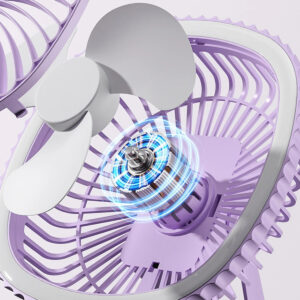 Mini Ventilador Mesa Luz Ring Light Usb Portátil Cor:Lilás