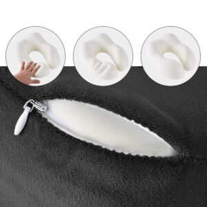 Almofada Travesseiro Pescoço Viagem Fecho Ajustável Cor:Rosa