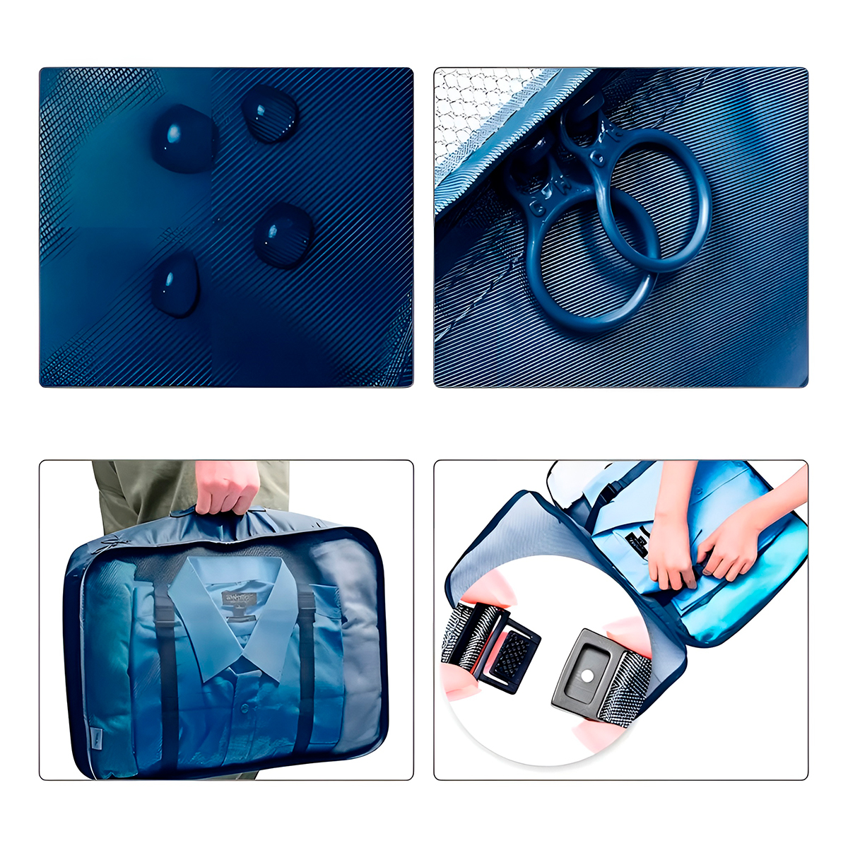 Kit 7 Peças Necessaire Organizadores Cor:Preto - Imagem 4