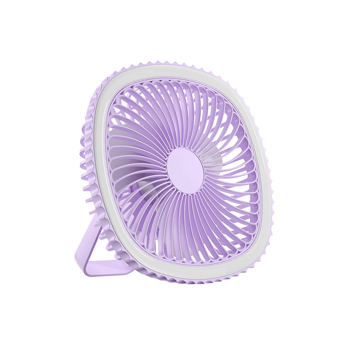 Mini Ventilador Mesa Luz Ring Light Usb Portátil Cor:Lilás - Imagem 3