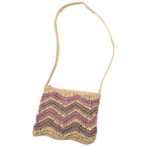 Bolsa Artesanal Lateral ListradaTransversal  Cor:Lilás