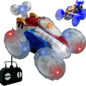 Carro Maluco Controle Remoto Dasher 360° com Luzes LED Brinquedo Infantil Faz Barulho Da Cambalhota