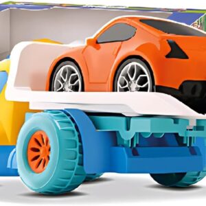 Caminhão Guincho Cegonha Thunder Trucks 2015 – Brinquedo Infantil Resistente, Carrega Carrinhos, Veículo de Plástico 42cm