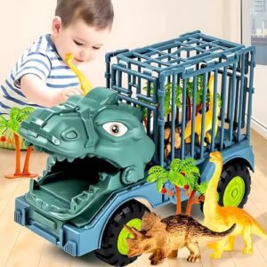 Caminhão Carrinho + 4 Dinossauros Safari Brinquedo Crianças