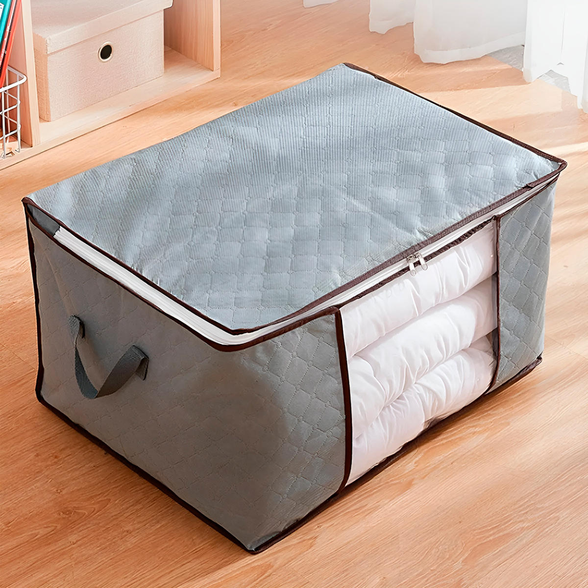 Saco Organizador Bolsa Roupas Cobertas Multifuncional Cinza - Imagem 6