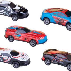 Candide, Kit Mini Carrinhos de Brinquedo, Homem-Aranha, Função Pullback - 5 unidades