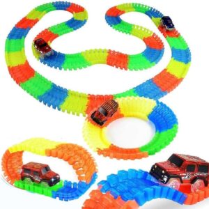 Carrinho com Pista Flexível e Modular - Trilha Maluca para Montar, Brinquedo Infantil Personalizável com Encaixe Rápido