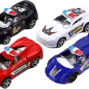 4 Carrinhos de Fricção Carro De Policia Coleção Divertida Brinquedo Carrinhos Police Force