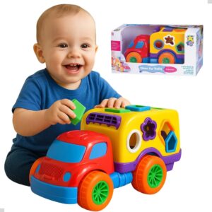 Caminhão Brinquedo Peças Encaixe Didático Pedagógico Formas Cores Bebês