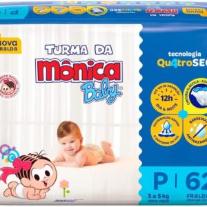 Fralda Turma da Mônica Baby Mega P 62 Unidades