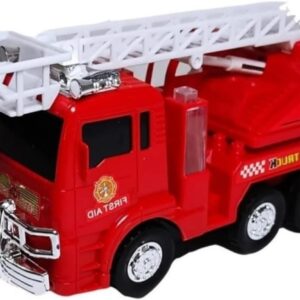 Carrinho Bate e Volta Caminhao Bombeiro Com Escada Som e Luz