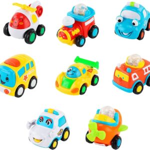 Kit com 8 Carrinhos de fricção Conjunto Veículos Divertidos