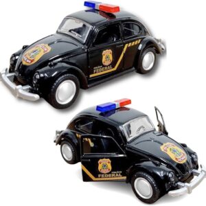 Carrinho Fusca de Ferro da Polícia Federal Fusquinha de Metal que Abre Portas – 1 Unidade