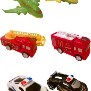 Carrinhos Kit Aeroporto – 4 Carrinhos e 2 Aviões de Fricção – Brinquedo Infantil Educativo e Divertido para Meninos e Meninas