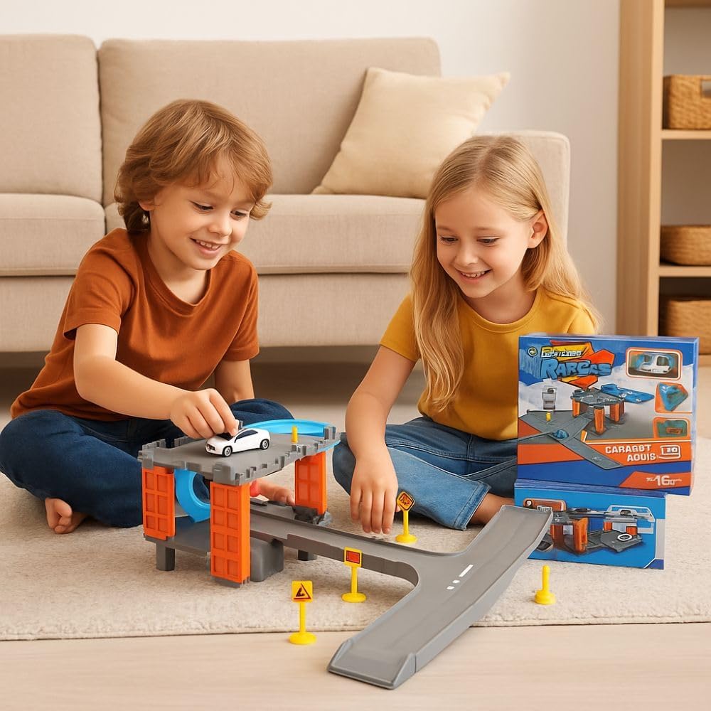 Radical Racing Pista de Carros com Rampa Radical, Circuito Infantil com Curvas e Obstáculos, Brinquedo Educativo para Crianças com Carro Incluso - Imagem 2