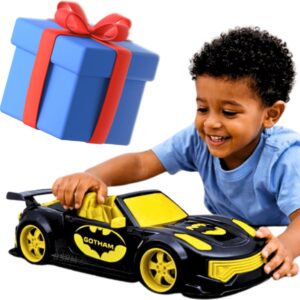 Carrinho Esportivo Grande Escala 1:12 Brinquedo Personagem Herois selo Inmetro presente menino 3 anos não precisa de pilhas custo beneficio (Gothan)