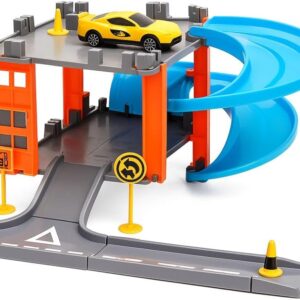 Radical Racing Pista de Carros com Rampa Radical, Circuito Infantil com Curvas e Obstáculos, Brinquedo Educativo para Crianças com Carro Incluso