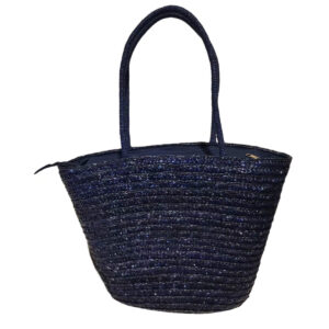 Bolsa Grande Artesanal Ombro  Grande Cor:Azul Escuro