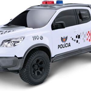 Roma Jensen Br, Roma Brinquedos Caminhonete Pick-Up S10 Polícia SP, 30,5 cm, Cor Branco, Pneu de Borracha, Linha Chevrolet