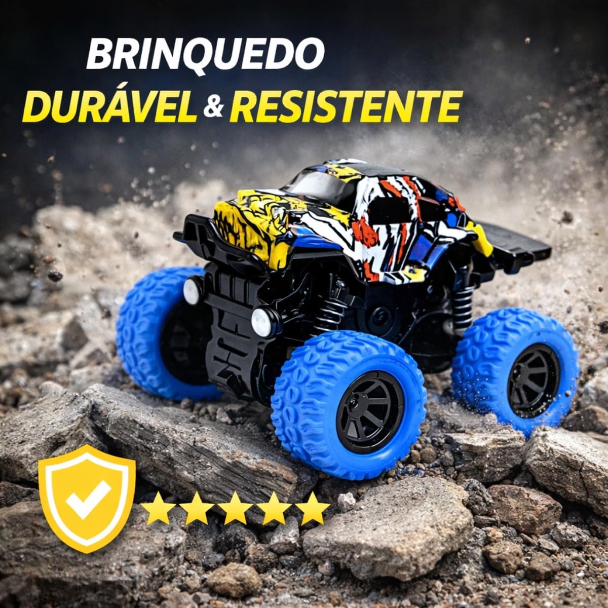 Carrinho Monster Truck Infantil com Rodas Grandes