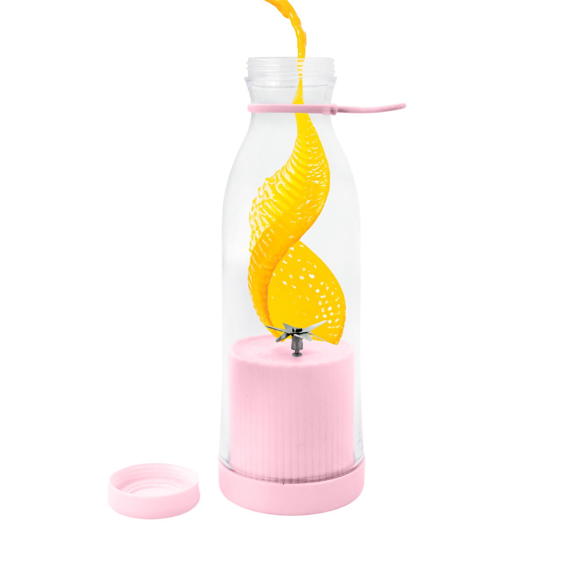 Mini Liquidificador Portatil Garrafa Shake Suco Juice Cup USB Cor:Rosa - Imagem 3