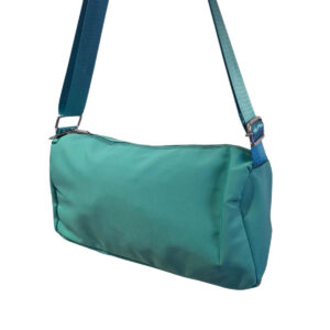 Bolsa Lateral Alça Grossa Transversal  Casual Festa Cor:Azul